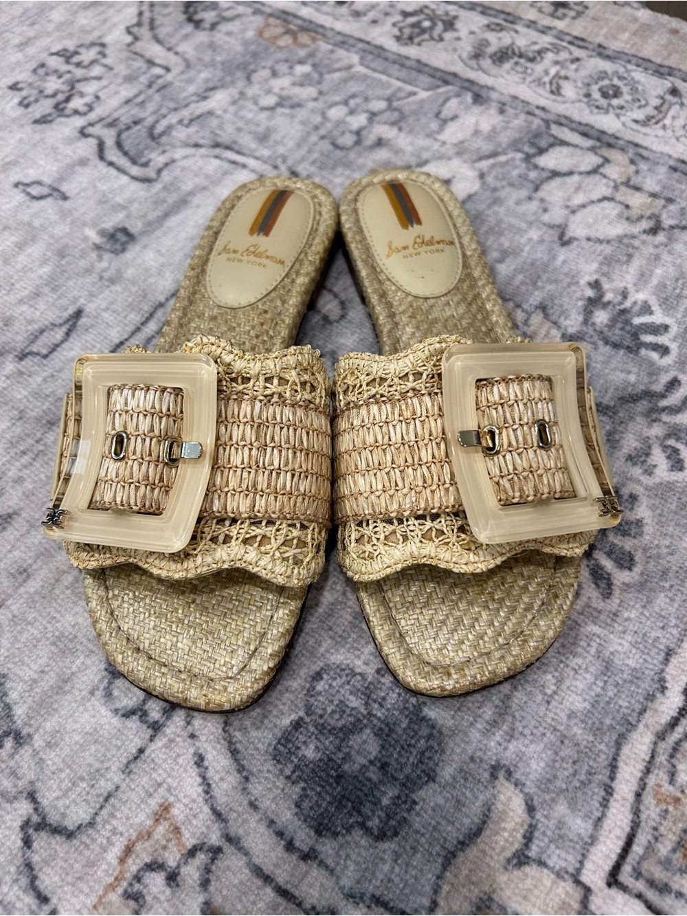 Sam Edelman Bambi Natural Raffia Slides - Picture 4 of 9